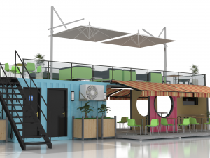 container ice cream shop Model 3D