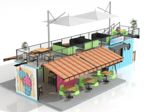 container ice cream shop Model 3D