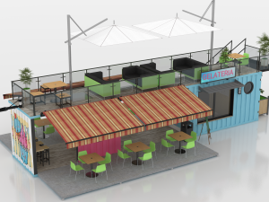 container ice cream shop Model 3D