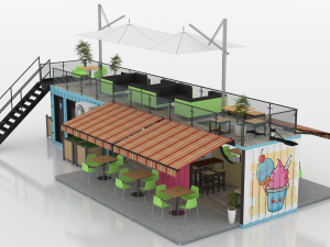 container ice cream shop Model 3D