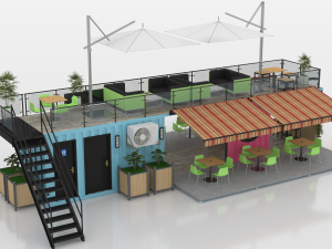 container ice cream shop Model 3D