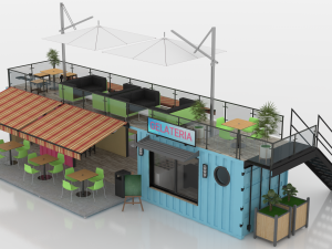 container ice cream shop Model 3D