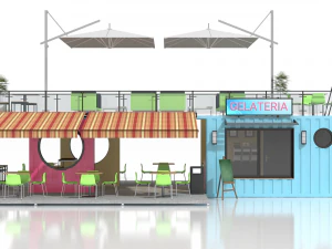 container ice cream shop 3D Model
