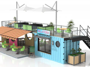 container ice cream shop 3D Model