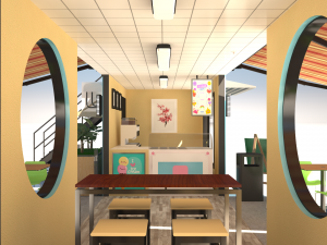container ice cream shop Model 3D