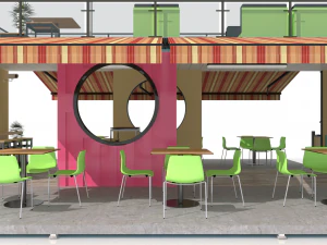 container ice cream shop 3D Model
