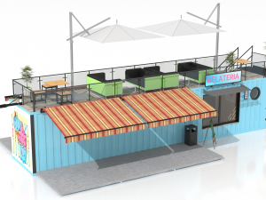 container ice cream shop Model 3D