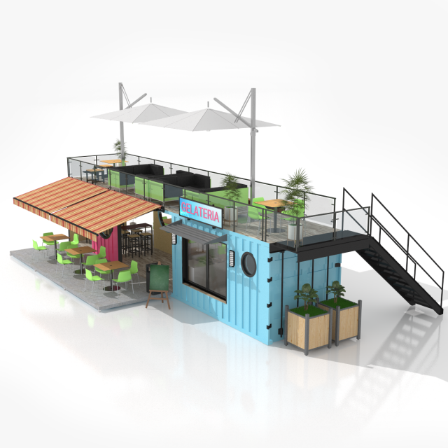 container ice cream shop Model 3D .c4d .max .obj .3ds .fbx .stl .blend 