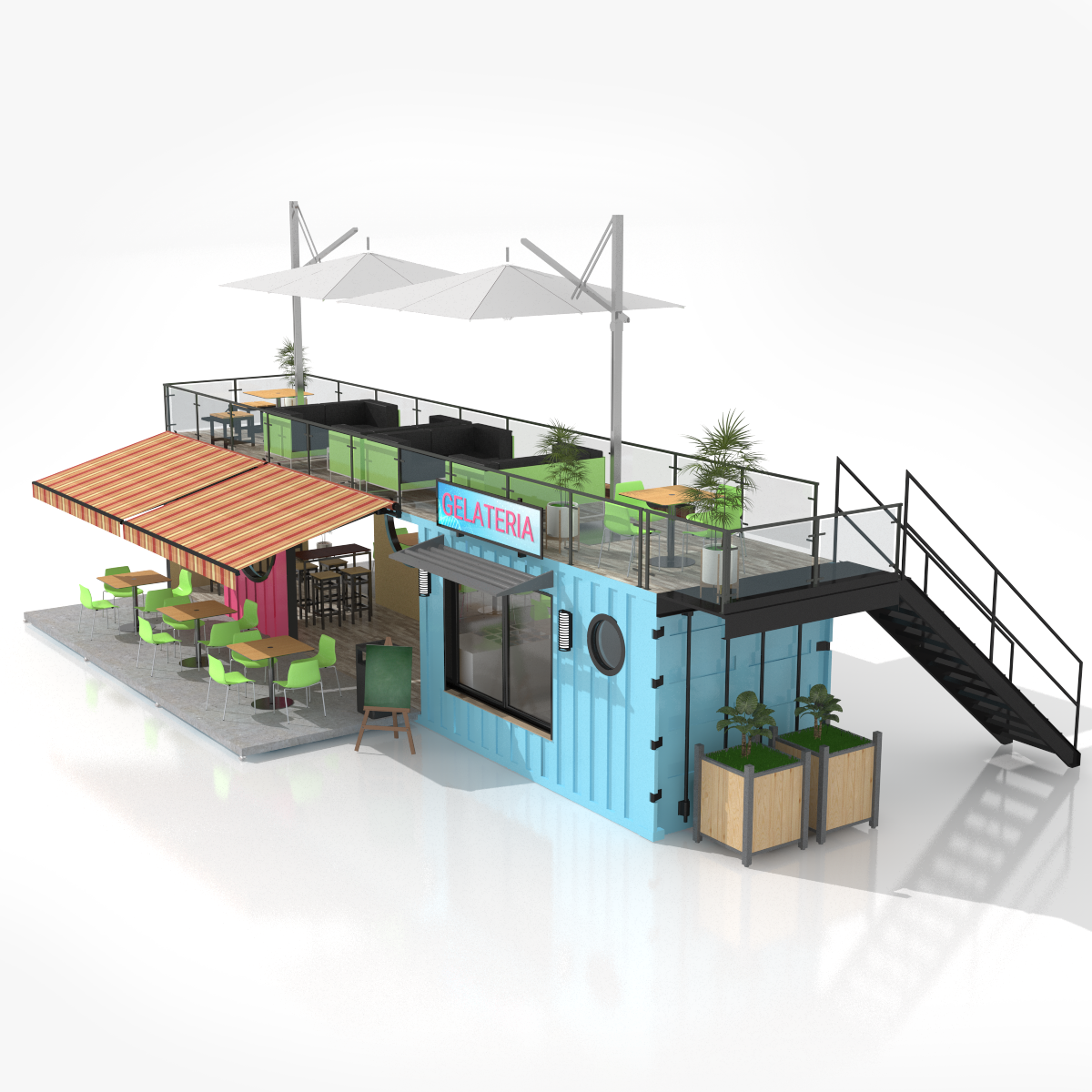 Container Restaurant - 3D Model by zyed