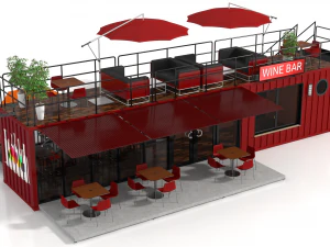 bar de vinos contenedor Modelo 3D