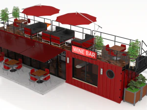 bar de vinos contenedor Modelo 3D