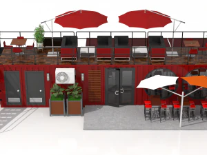 bar de vinos contenedor Modelo 3D