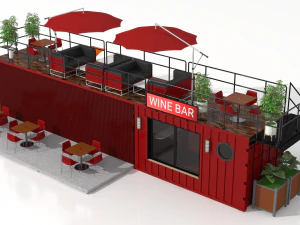 bar de vinos contenedor Modelo 3D