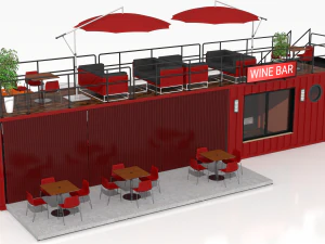 bar de vinos contenedor Modelo 3D