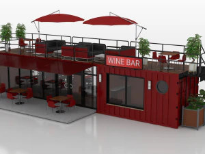 bar de vinos contenedor Modelo 3D