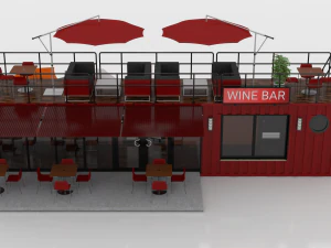 bar de vinos contenedor Modelo 3D