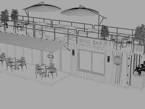container wine bar Modelo 3D