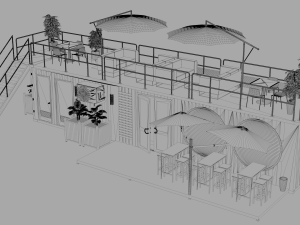 container wine bar Modelo 3D