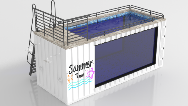 container swimming pool 3D-Modell .c4d .max .obj .3ds .fbx .stl .blend 