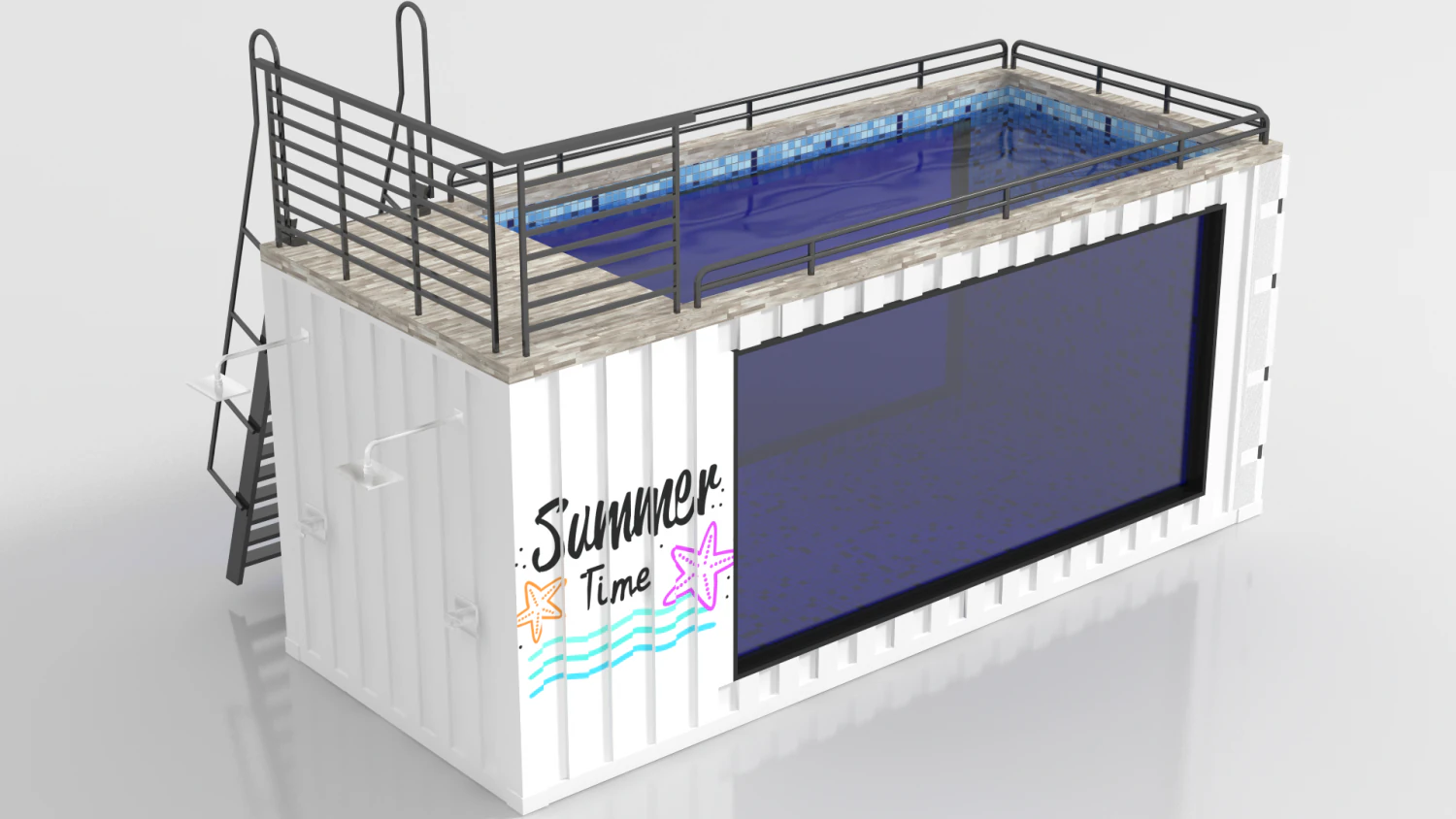container swimming pool 3D Model .c4d .max .obj .3ds .fbx .stl .blend 