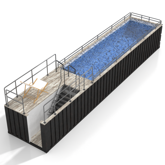 container swimming pool 3D 模型 .c4d .max .obj .3ds .fbx .stl .blend 