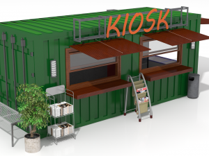 container retail kiosk Modèle 3D