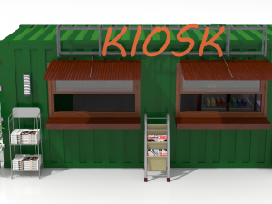 container retail kiosk 3D-Modell