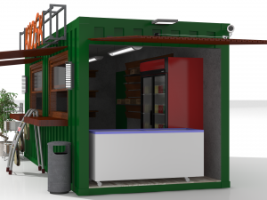 container retail kiosk 3D-Modell
