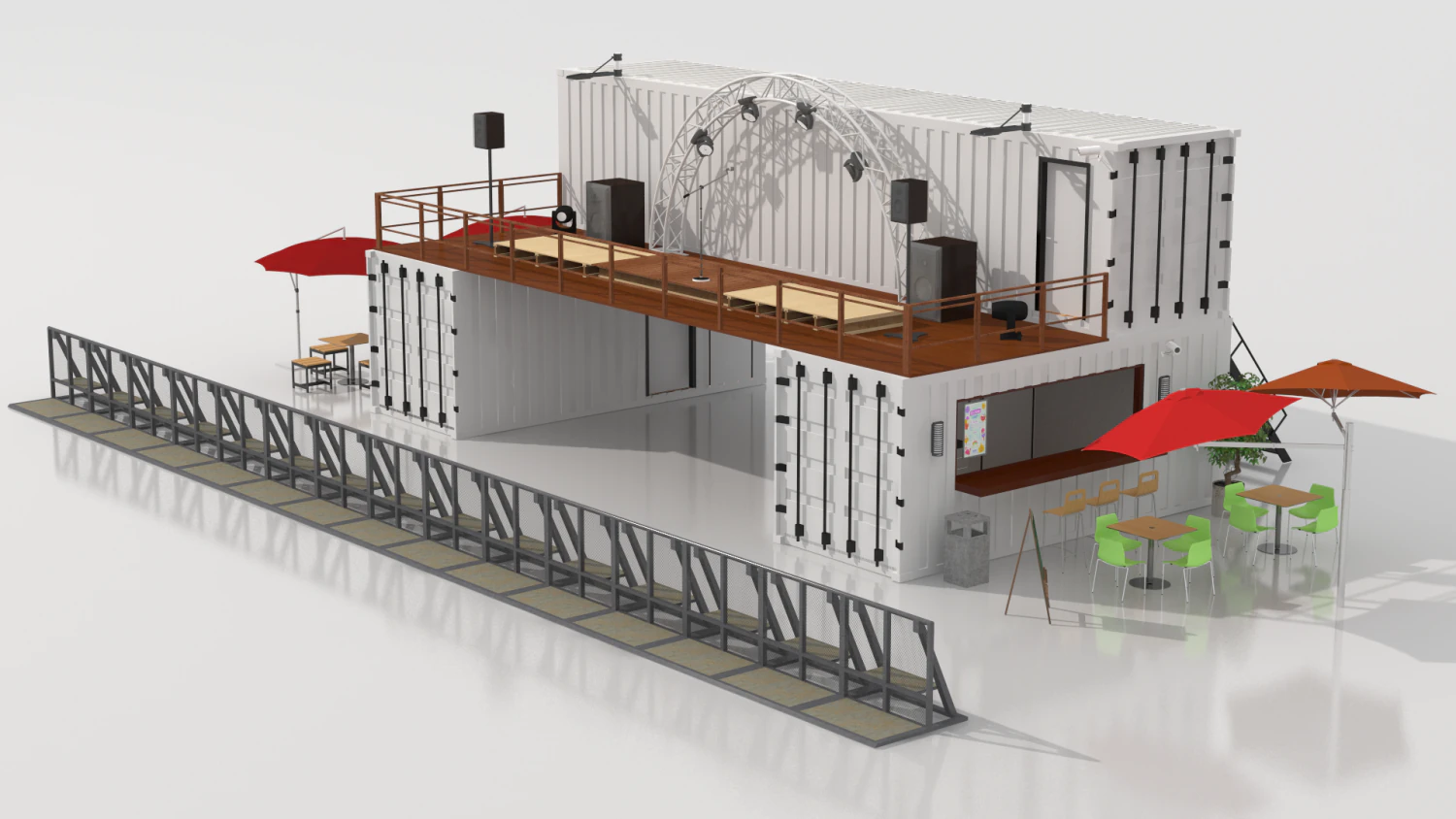 container portable scene 3D Model .c4d .max .obj .3ds .fbx .stl .blend