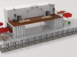 container portable scene 3D Model