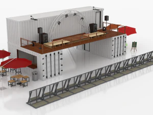 container portable scene 3D Model