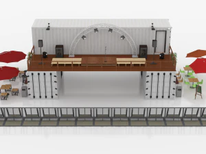 container portable scene 3D Model