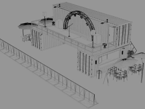 container portable scene 3D Model