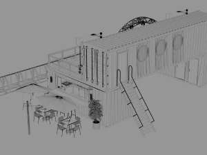 container portable scene 3D Model