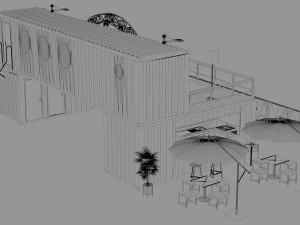 container portable scene 3D Model