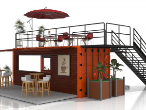 container coffee stand 3D Model
