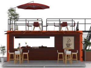 container coffee stand 3D Model