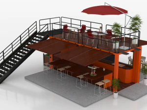 container coffee stand 3D Model