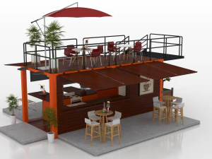 container coffee stand 3D Model