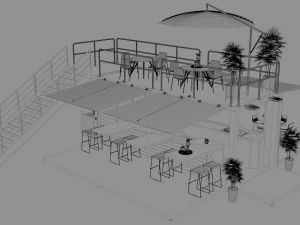 container coffee stand 3D Model