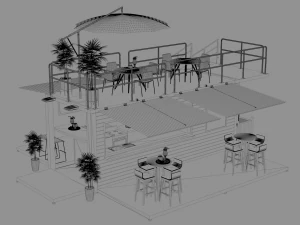 container coffee stand 3D Model