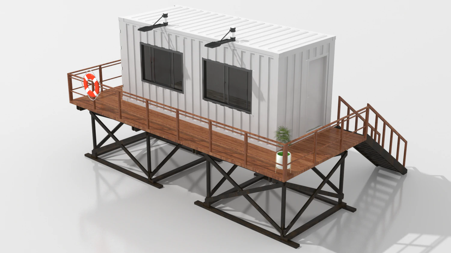 container beach lifeguard stand 3D Model .c4d .max .obj .3ds .fbx .stl .blend