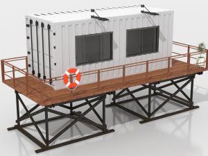 container beach lifeguard stand 3D 모델