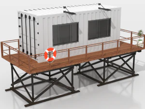 container beach lifeguard stand 3D Model