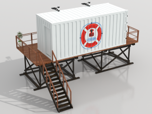 container beach lifeguard stand 3D 모델