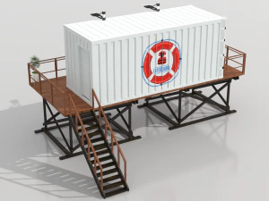 container beach lifeguard stand 3D Model
