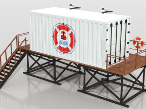 container beach lifeguard stand 3D Model
