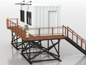 container beach lifeguard stand 3D Model