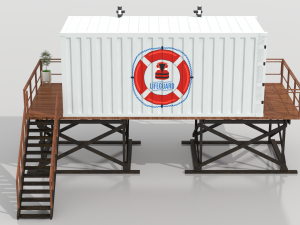 container beach lifeguard stand 3D 모델