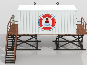 container beach lifeguard stand 3D Model